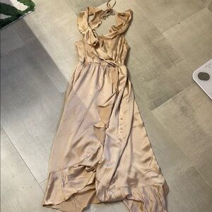 Elegant Cream Wrap Dress